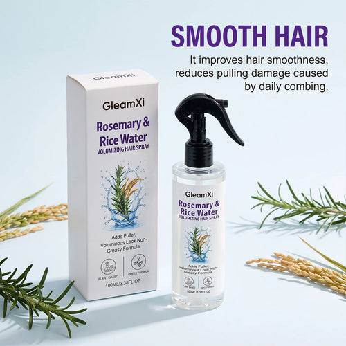Rosemary Rice Water Hair Spray Nourishing Root Tip Care Smooth Silky Lightweight Refreshing Scent Leave in Treatment All Types