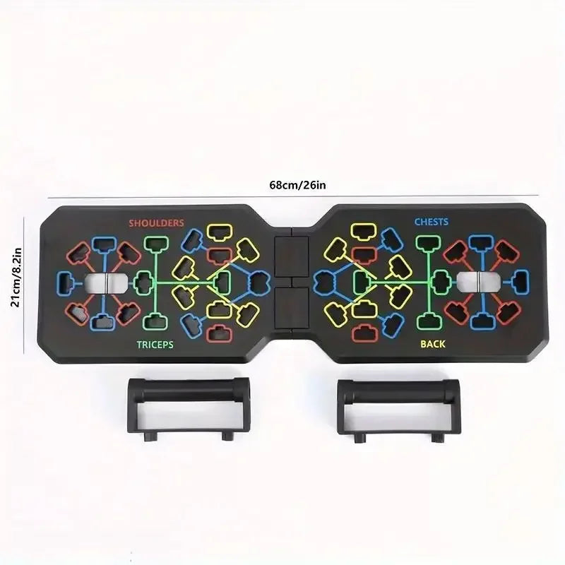 Foldable Fitness Equipment Portable Multifunctional Push-Up Board Set with Handles for Chest Abdomen Arms and Back Training