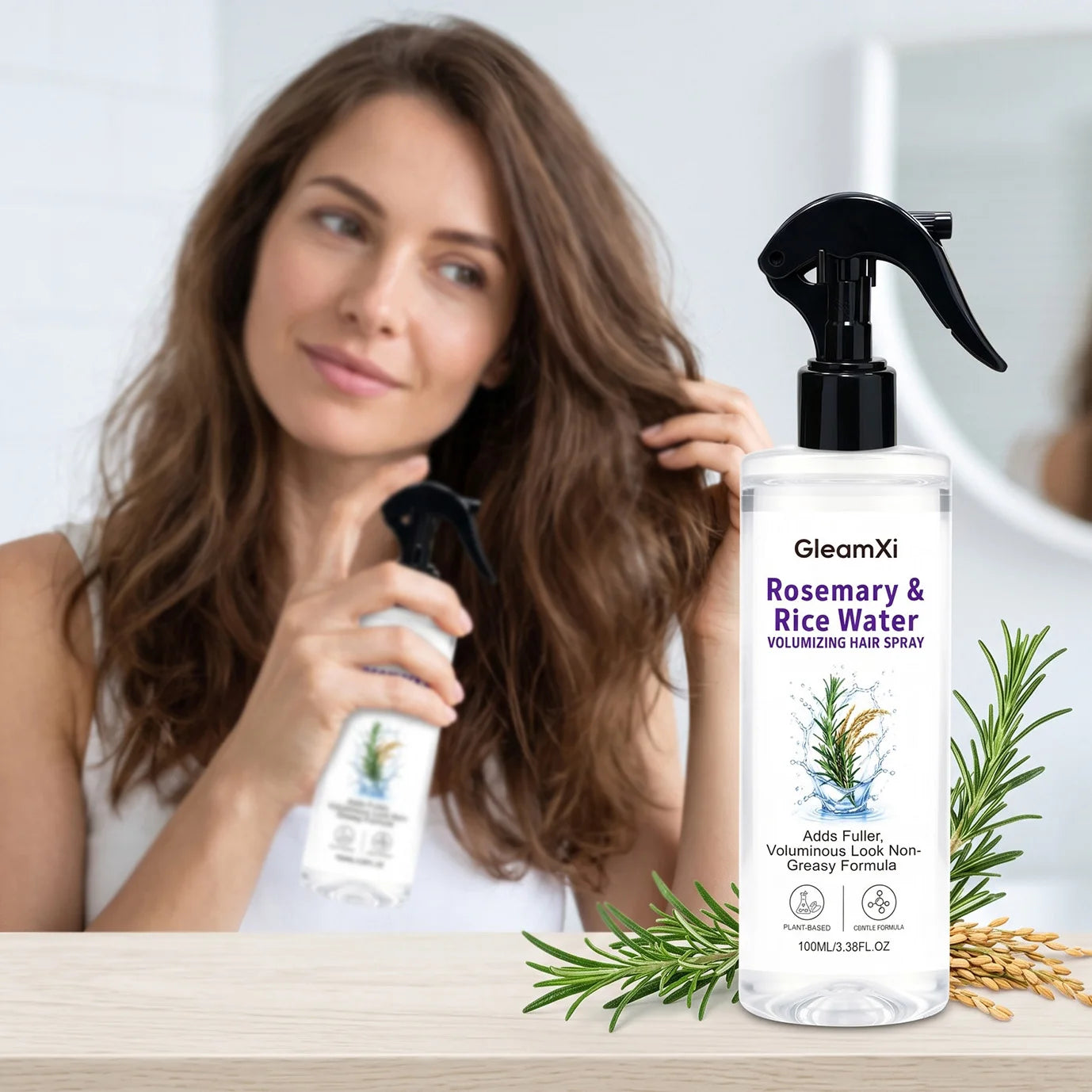 Rosemary & Rice Water Hair Spray for Fuller, Fresher Hair
