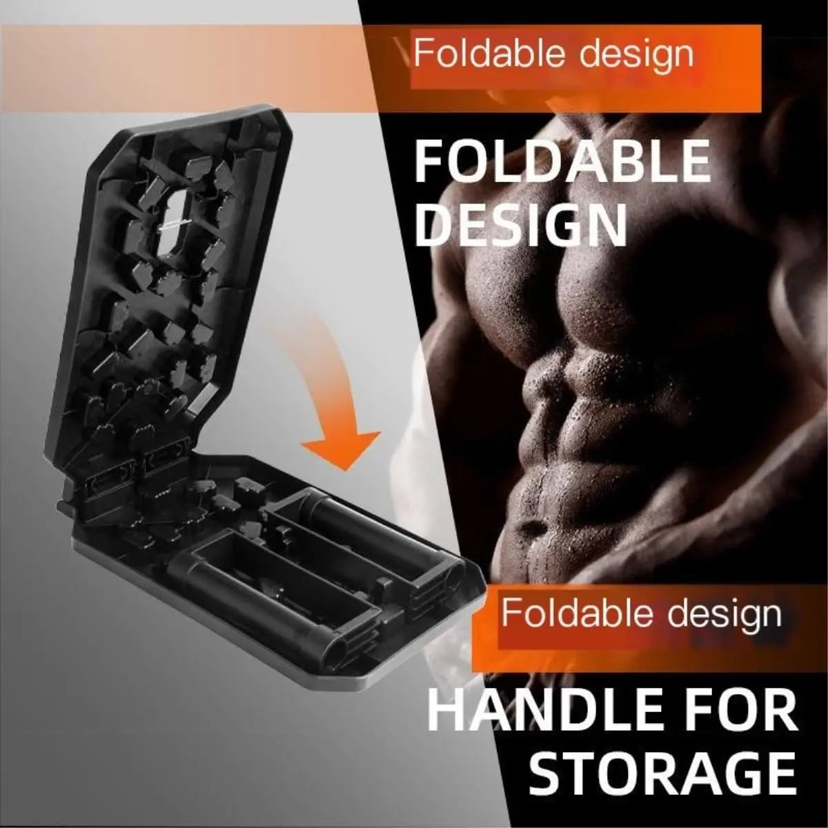 Foldable Fitness Equipment Portable Multifunctional Push-Up Board Set with Handles for Chest Abdomen Arms and Back Training